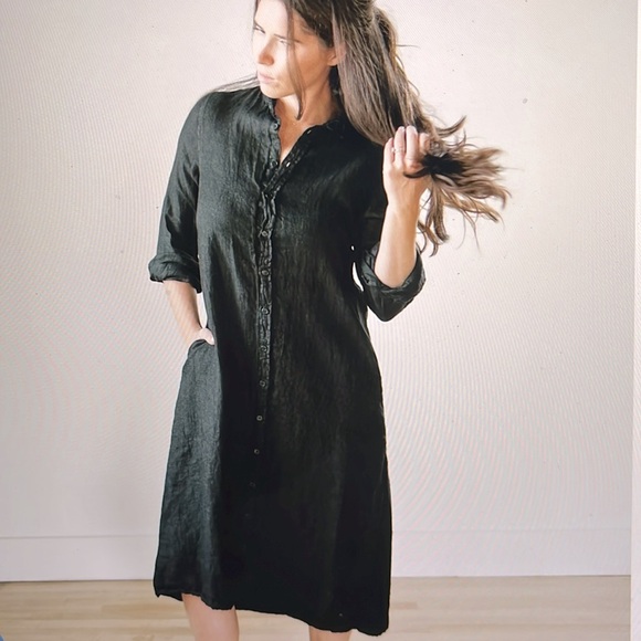 CP Shades Maxi Dress Linen Black Size L - Picture 4 of 4